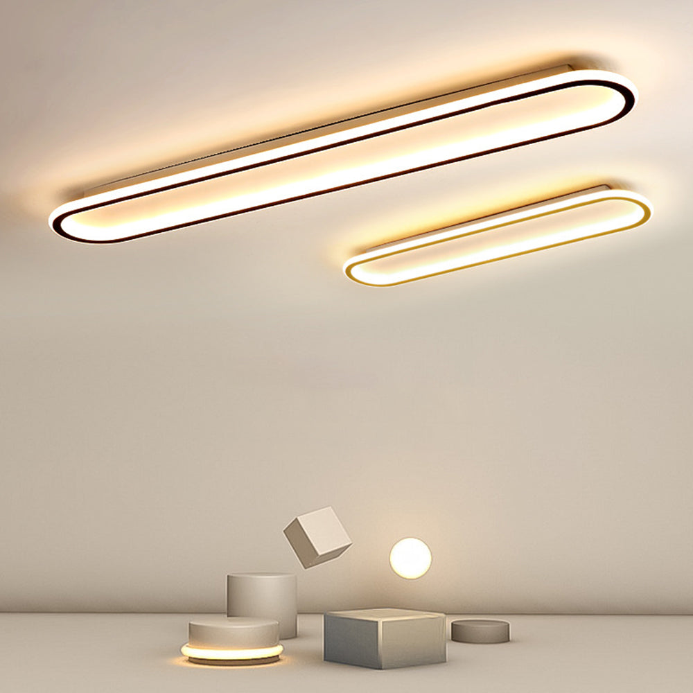 Minimalistische rechthoekige plafondlamp met vlakke montage