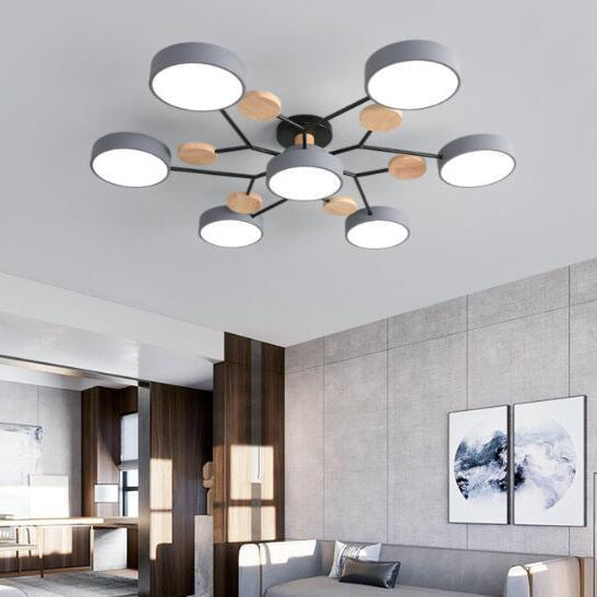 Modern Nordisch Rond Molecuul Tak Ontwerp LED Semi-Opbouw Plafondlamp