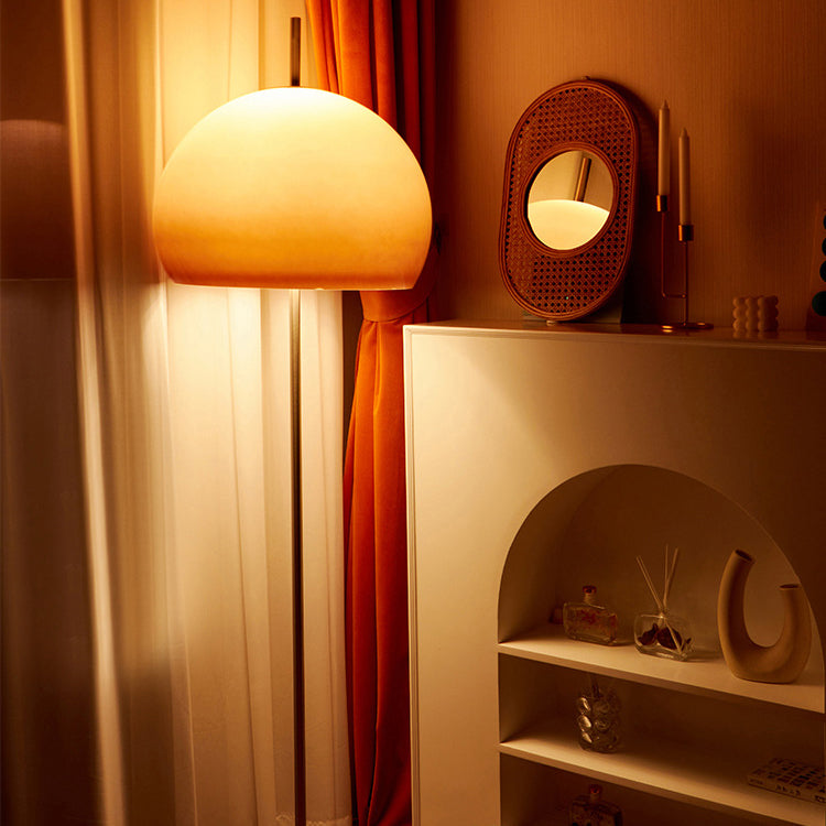 Moderne retro paddenstoel glazen staande vloerlamp voor woonkamer