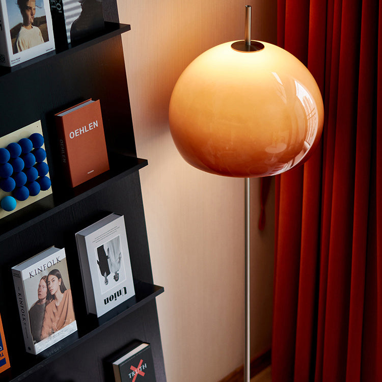 Moderne retro paddenstoel glazen staande vloerlamp voor woonkamer