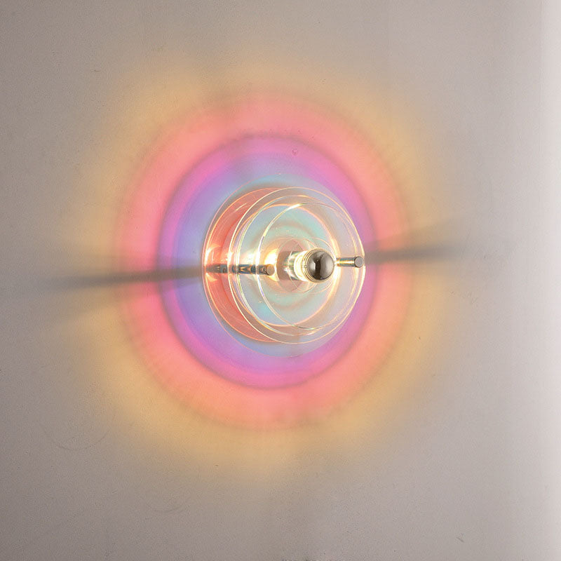 Moderne kleurrijke ijzeren acryl vliegende schotel kap licht wandlamp voor kamer