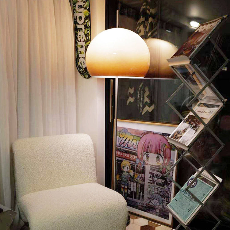 Moderne retro paddenstoel glazen staande vloerlamp voor woonkamer