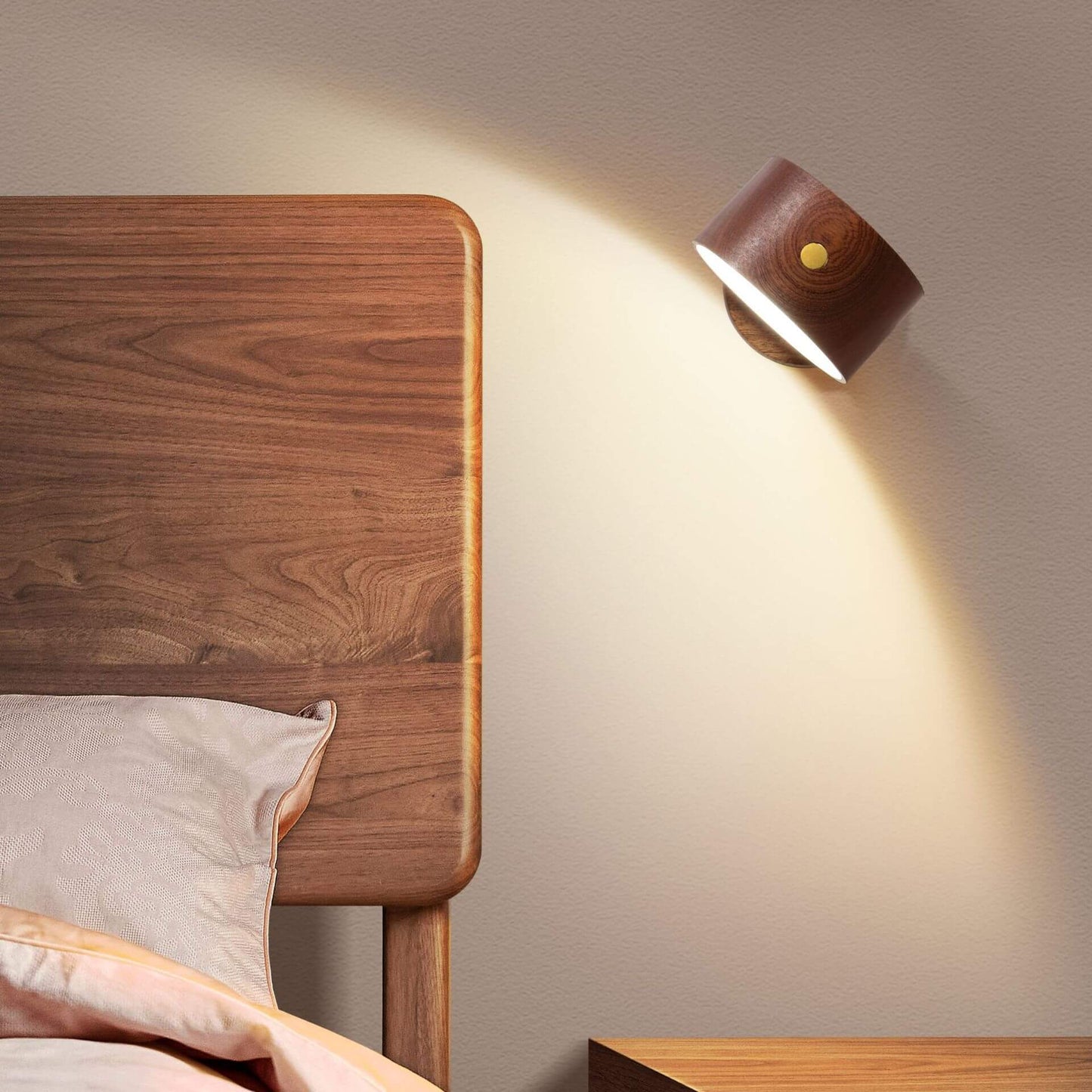 Minimalistische houten USB oplaadbare touch magnetische LED nacht wandlamp licht