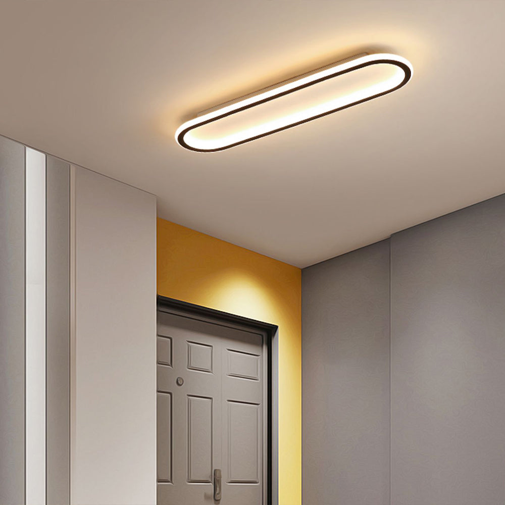 Minimalistische rechthoekige plafondlamp met vlakke montage