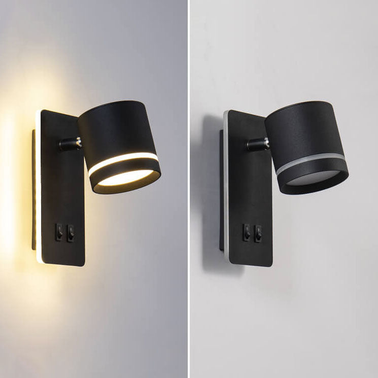 Minimalistische rechthoekige spot draaibare LED leeswandlamp