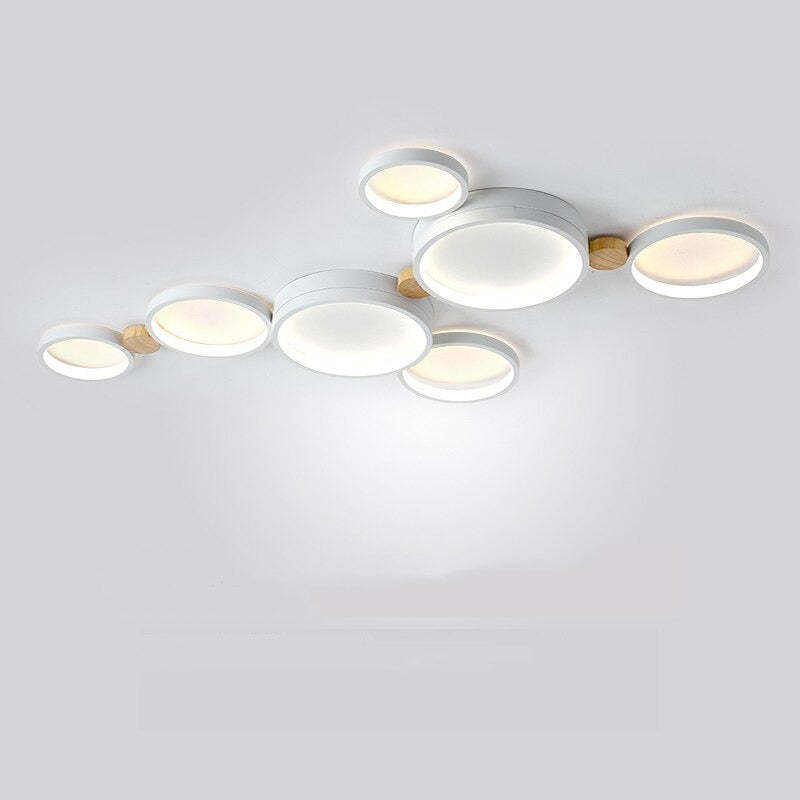 Ronde Opbouw Plafondlamp Wit Grijs Groen Slaapkamer