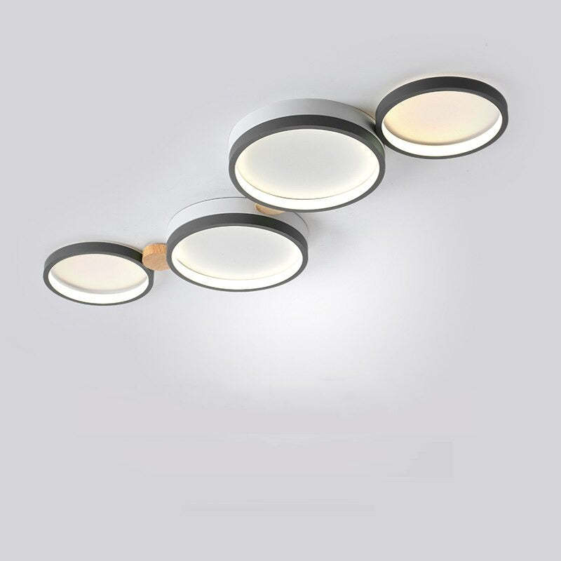 Ronde Opbouw Plafondlamp Wit Grijs Groen Slaapkamer