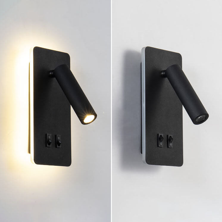 Minimalistische rechthoekige spot draaibare LED leeswandlamp