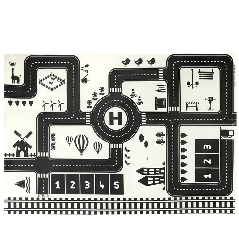 City Car Play Mat with Cars Educational Toys 3 Years Old