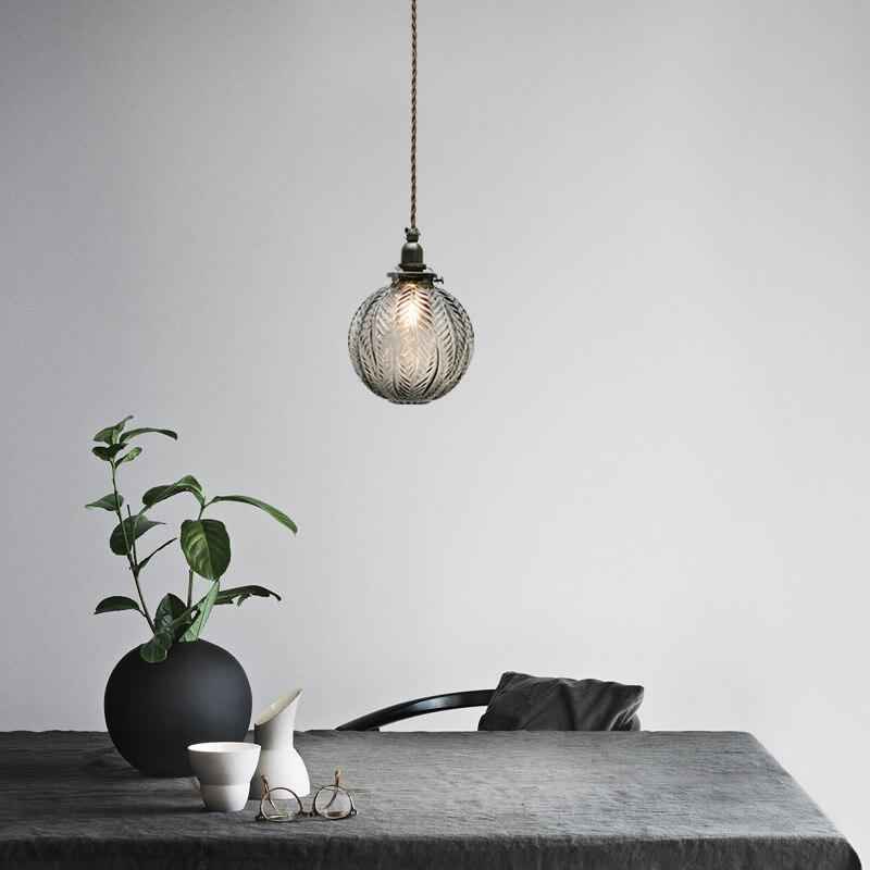 Lotus textuur glazen bol hanglamp