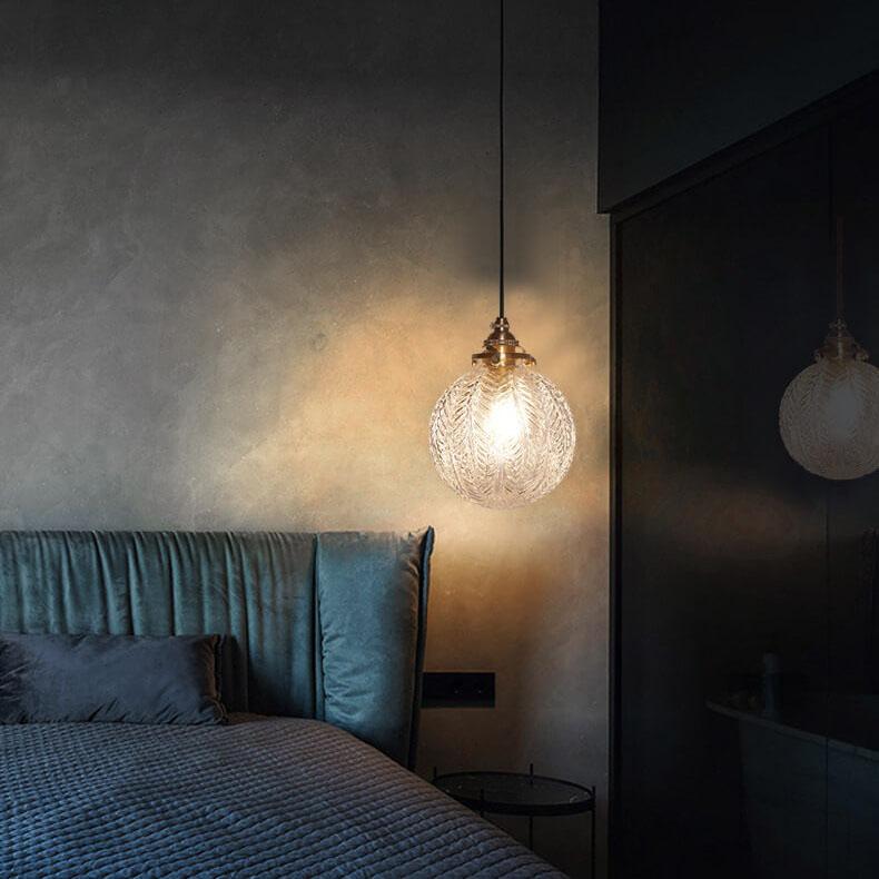 Lotus textuur glazen bol hanglamp