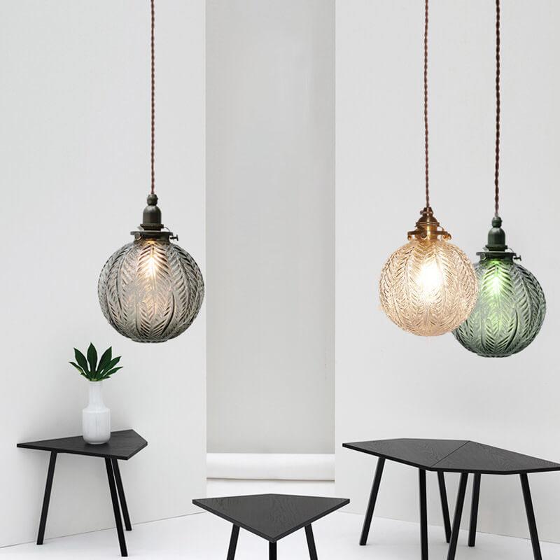 Lotus textuur glazen bol hanglamp