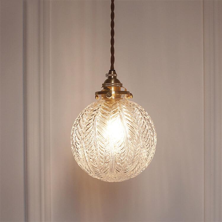 Lotus textuur glazen bol hanglamp