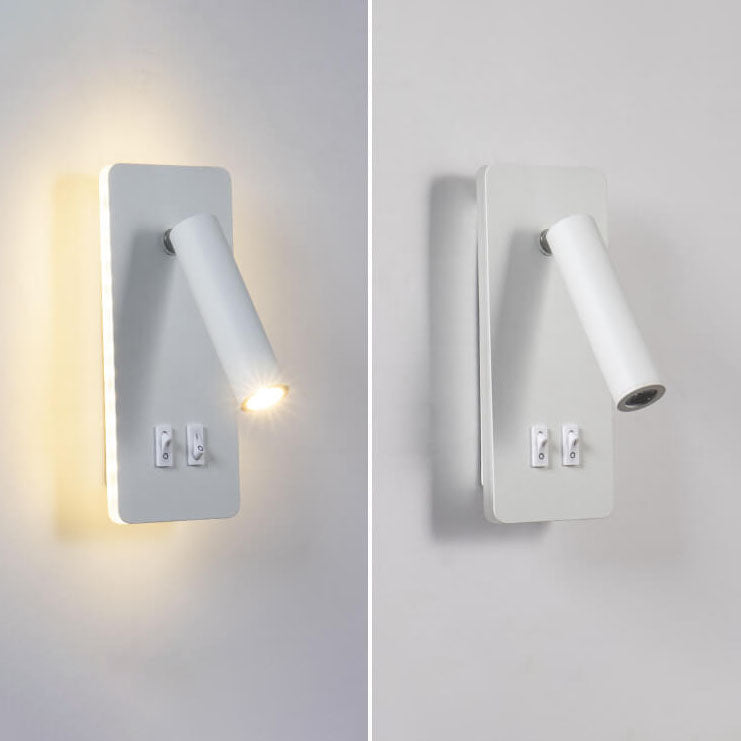 Minimalistische rechthoekige spot draaibare LED leeswandlamp
