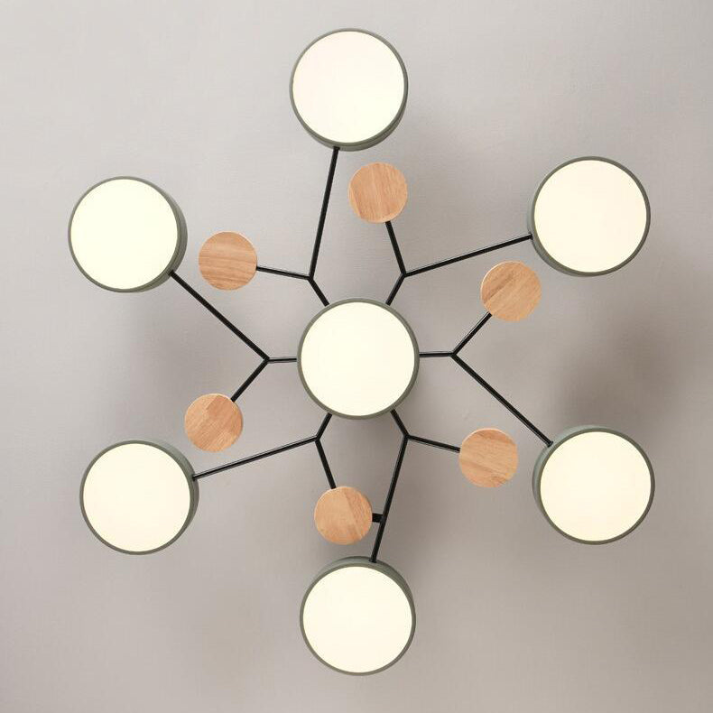 Modern Nordisch Rond Molecuul Tak Ontwerp LED Semi-Opbouw Plafondlamp