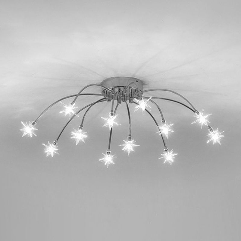 Art Deco Sterrenhemel Metaal/Glas Opbouw Plafondlamp Zwart/Goud/Chroom