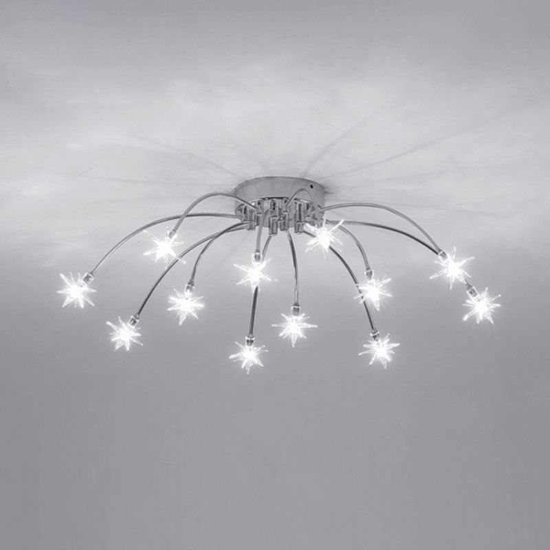 Art Deco Sterrenhemel Metaal/Glas Opbouw Plafondlamp Zwart/Goud/Chroom