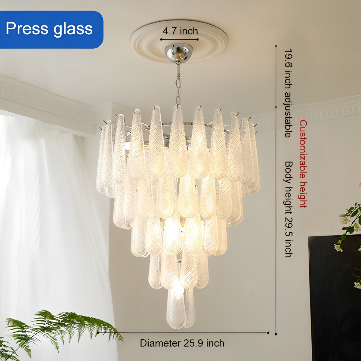 Retro Luxe Traanvormige Waterval Kroonluchter Licht