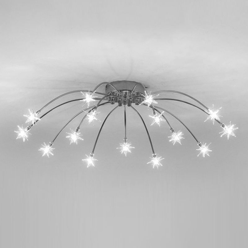 Art Deco Sterrenhemel Metaal/Glas Opbouw Plafondlamp Zwart/Goud/Chroom