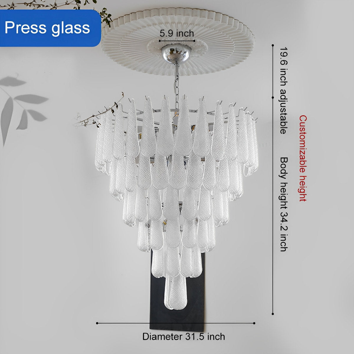 Retro Luxe Traanvormige Waterval Kroonluchter Licht