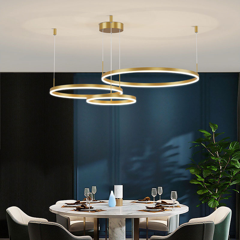 Moderne hanglamp Tir-Circle zwart/goud/koffie metaal
