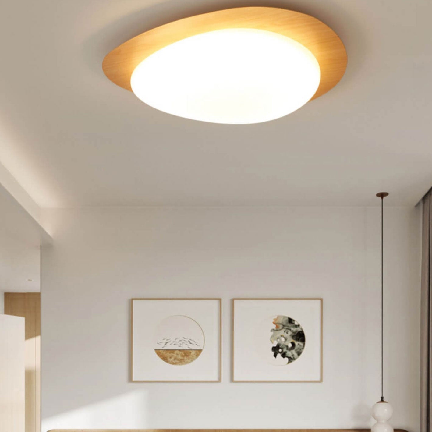 Nordic ijzer houtnerf kiezel LED inbouw plafondlamp