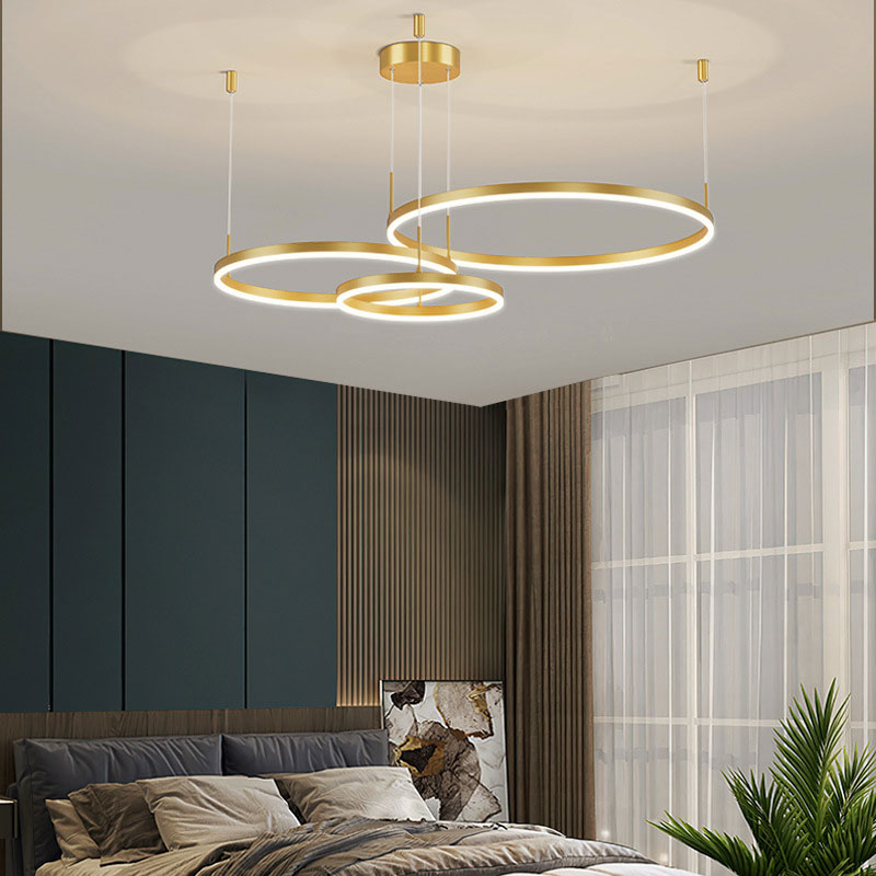 Moderne hanglamp Tir-Circle zwart/goud/koffie metaal