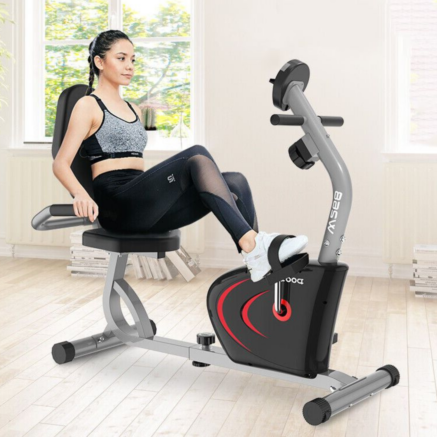 Exklusives Indoor Elektrisches Heim-Fitnessstudio Stationäres Liegerad Fitnessfahrrad