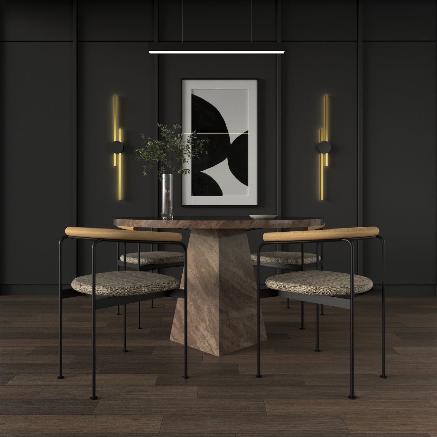 Lineaire minimalistische wandlamp