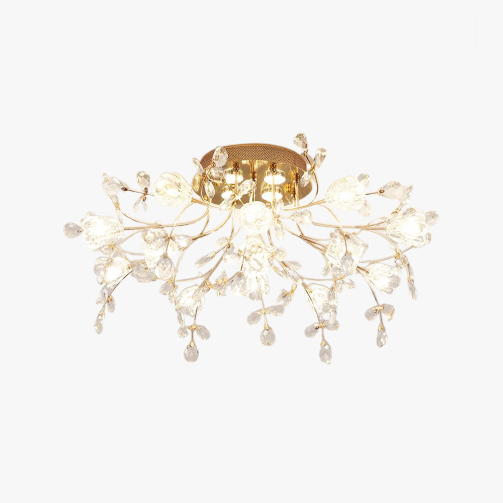 Art Deco elegante bloem plafondlampen, goud