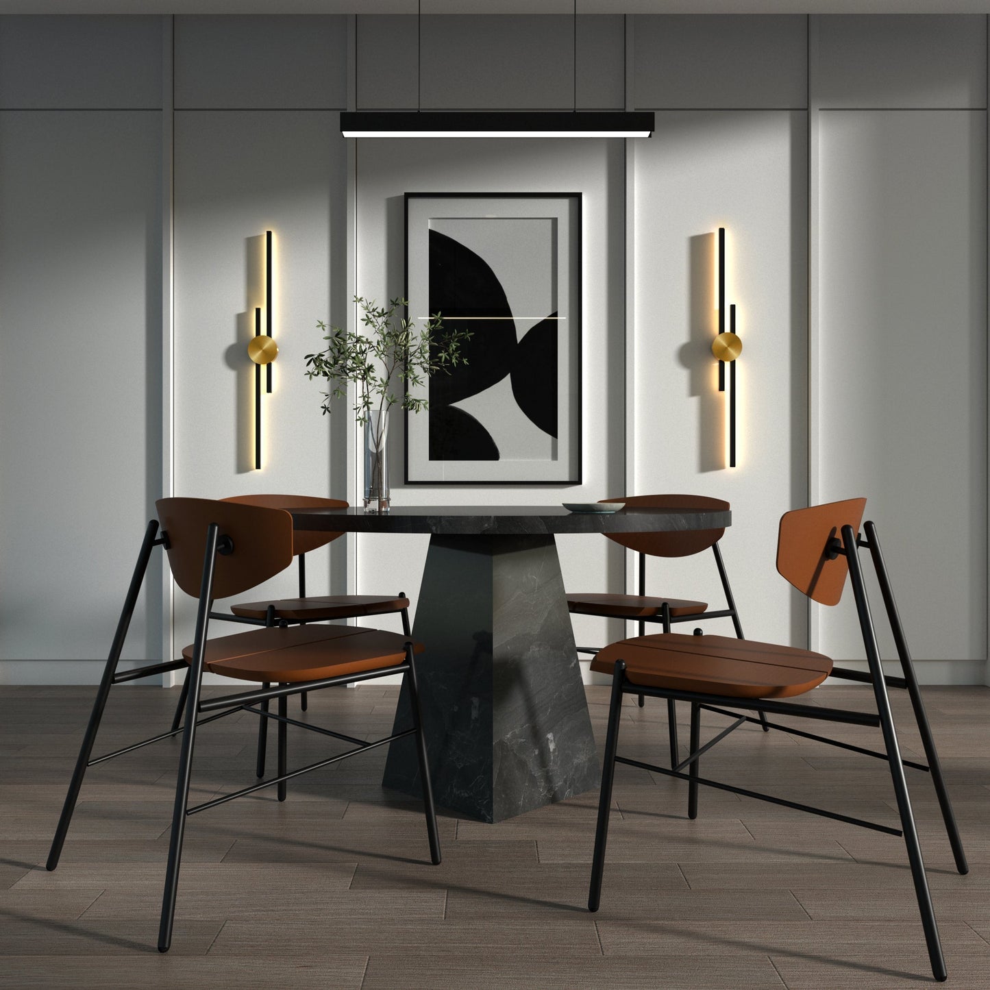 Lineaire minimalistische wandlamp