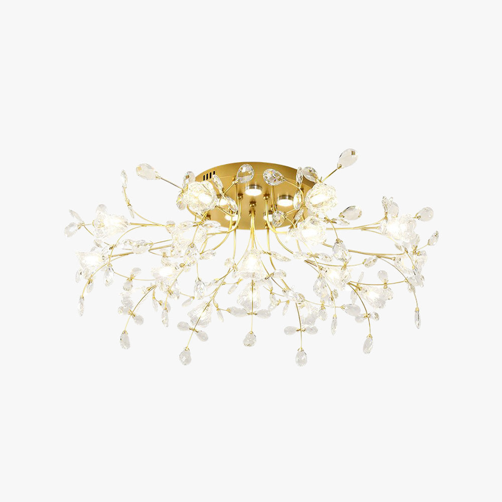 Art Deco elegante bloem plafondlampen, goud