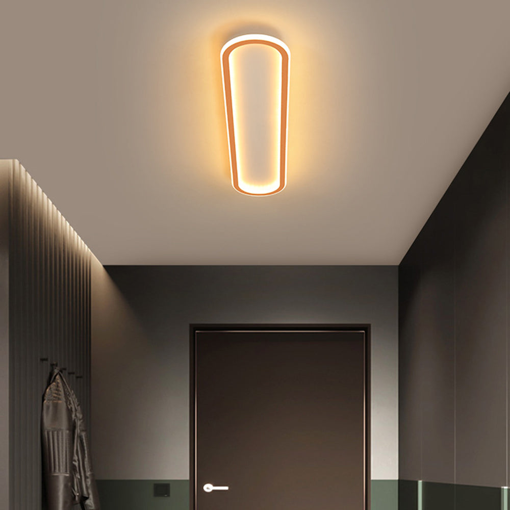 Minimalistische rechthoekige plafondlamp met vlakke montage