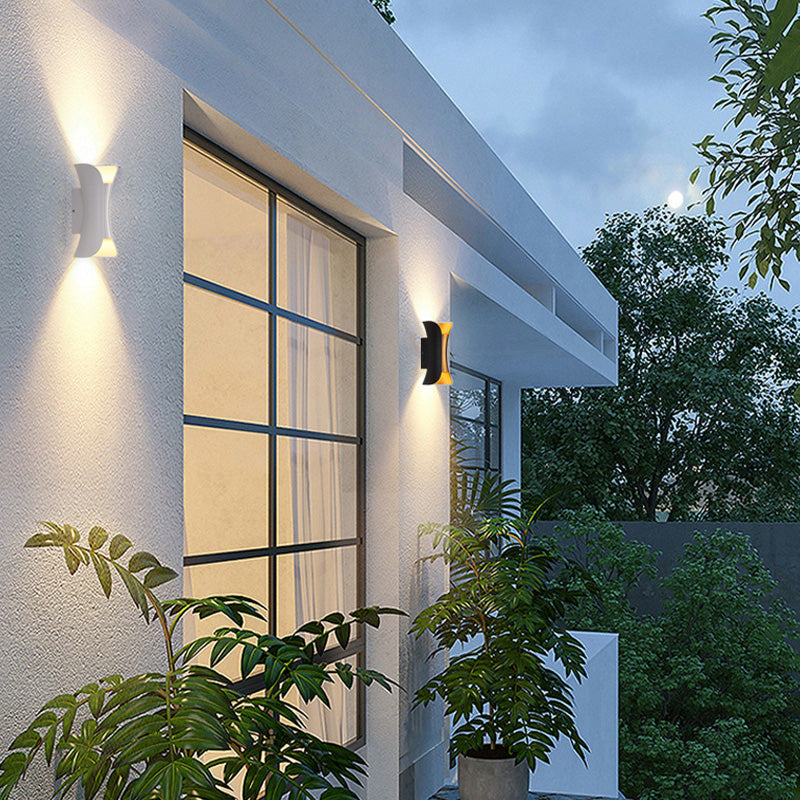Moderne LED buitenmuurverlichting goud/wit tuin/corridor