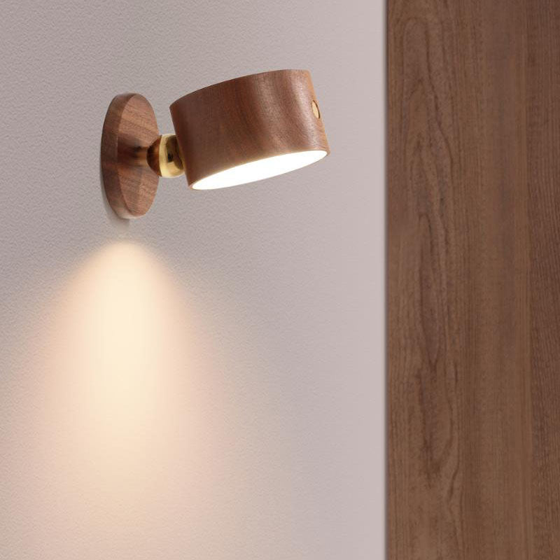 Minimalistische houten USB oplaadbare touch magnetische LED nacht wandlamp licht