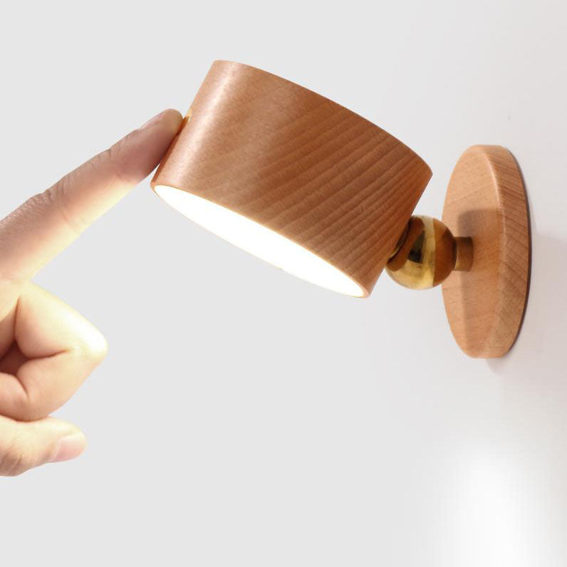 Minimalistische houten USB oplaadbare touch magnetische LED nacht wandlamp licht