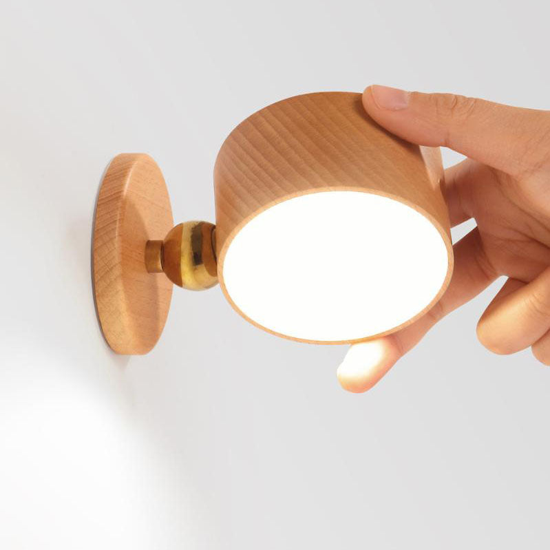 Minimalistische houten USB oplaadbare touch magnetische LED nacht wandlamp licht