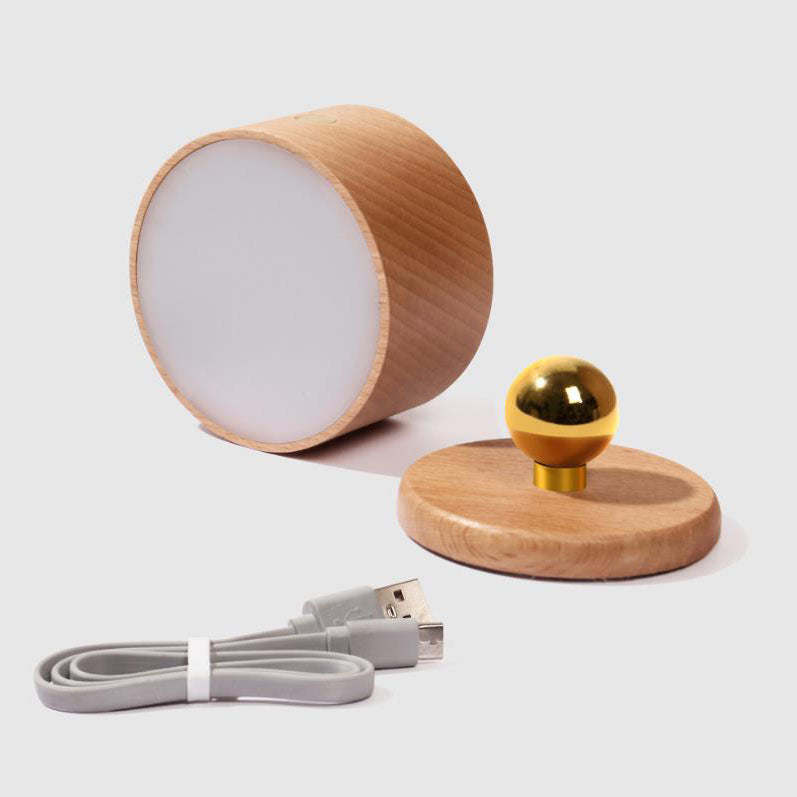 Minimalistische houten USB oplaadbare touch magnetische LED nacht wandlamp licht