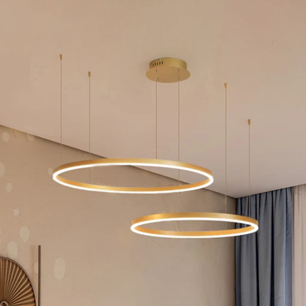 Moderne hanglamp Tir-Circle zwart/goud/koffie metaal