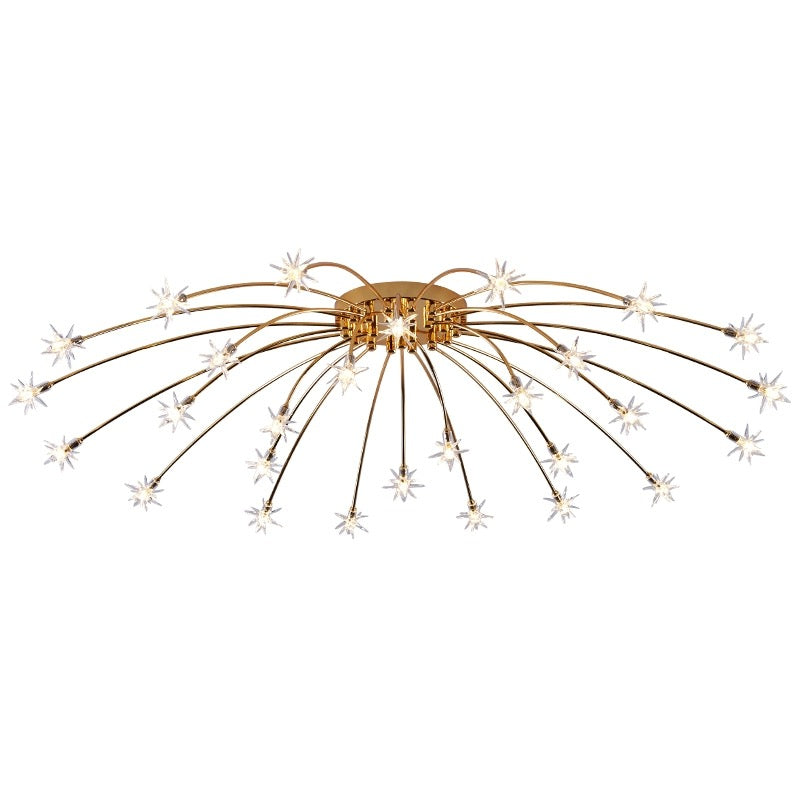 Art Deco Sterrenhemel Metaal/Glas Opbouw Plafondlamp Zwart/Goud/Chroom
