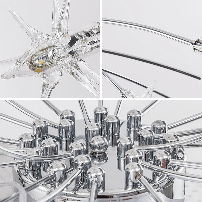 Art Deco Sterrenhemel Metaal/Glas Opbouw Plafondlamp Zwart/Goud/Chroom