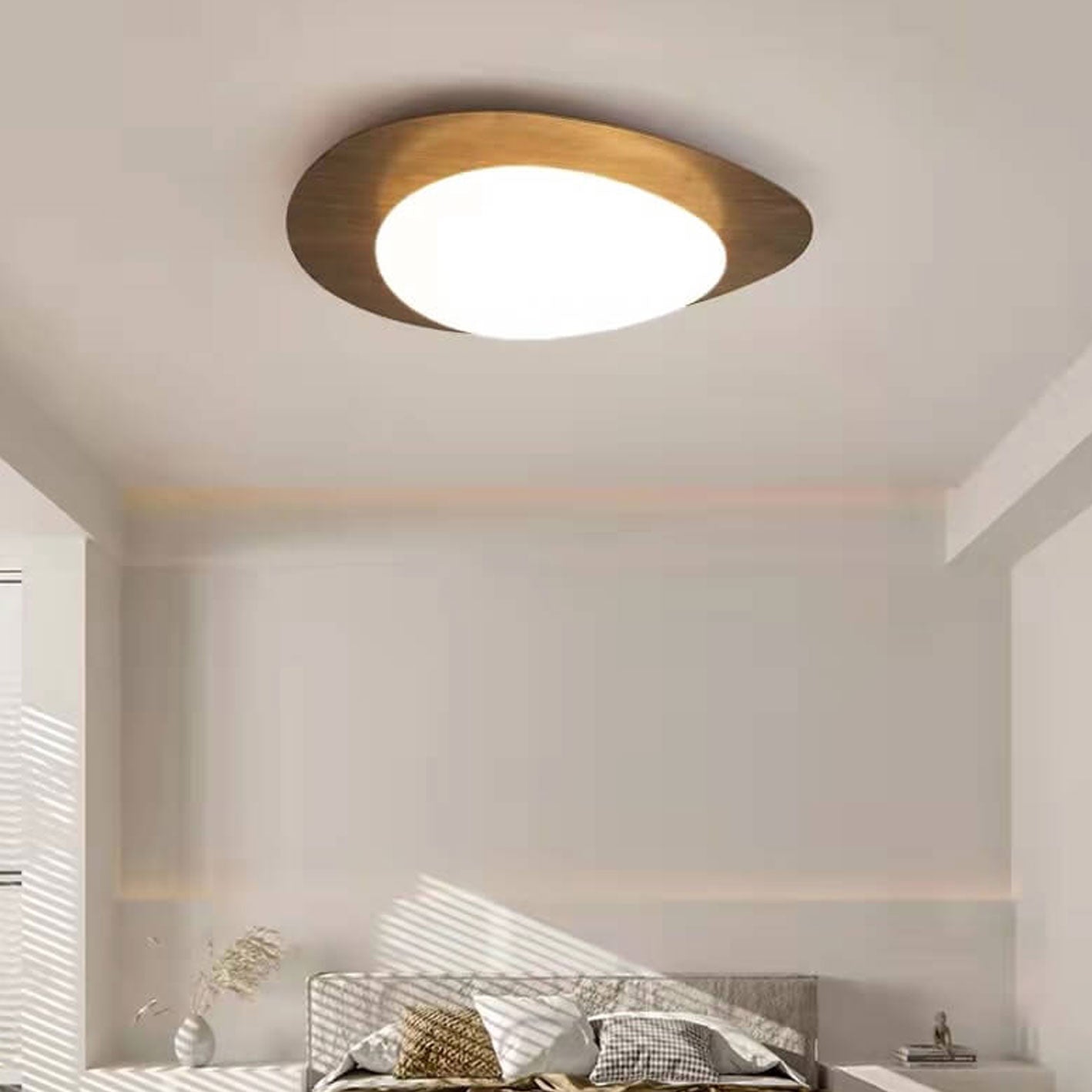 Nordic ijzer houtnerf kiezel LED inbouw plafondlamp