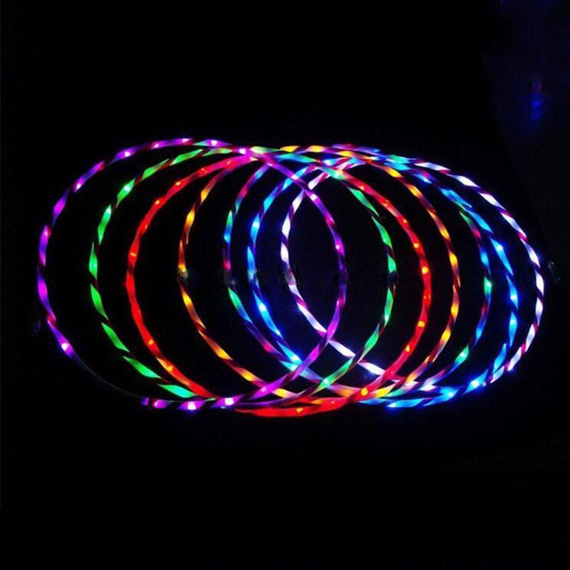 35''tot 24" 24 tot 10-LED lichten gloeien in het donker hula hoop