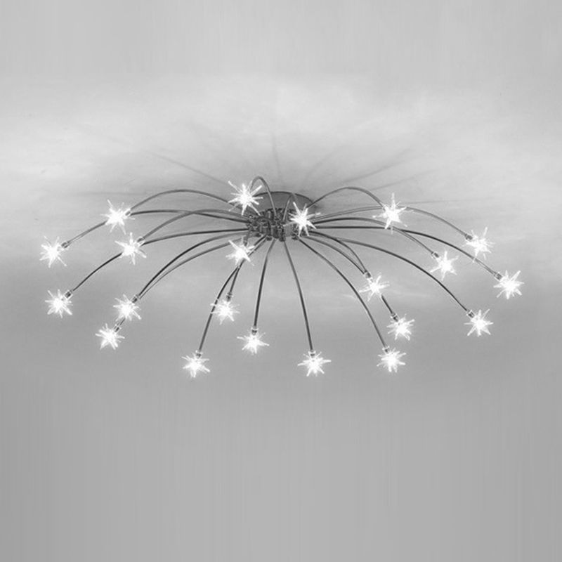 Art Deco Sterrenhemel Metaal/Glas Opbouw Plafondlamp Zwart/Goud/Chroom