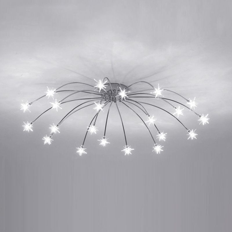 Art Deco Sterrenhemel Metaal/Glas Opbouw Plafondlamp Zwart/Goud/Chroom