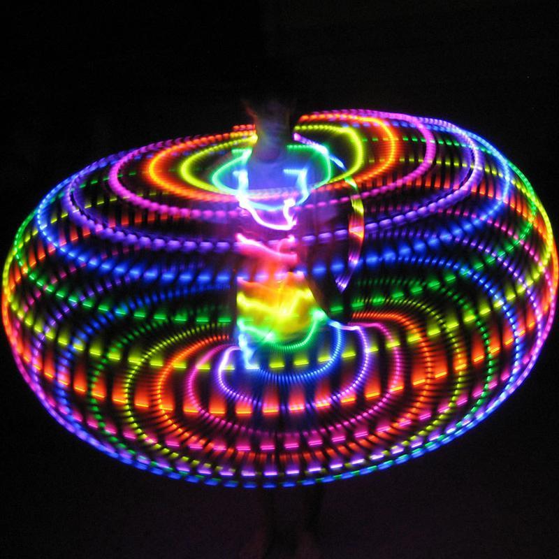 35''tot 24" 24 tot 10-LED lichten gloeien in het donker hula hoop