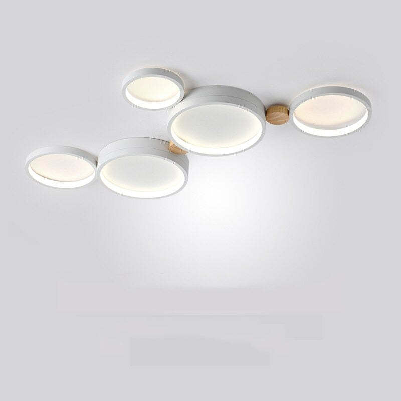 Ronde Opbouw Plafondlamp Wit Grijs Groen Slaapkamer