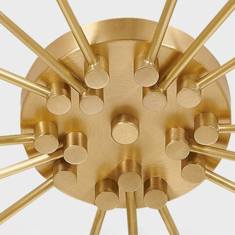 Art Deco Sterrenhemel Metaal/Glas Opbouw Plafondlamp Zwart/Goud/Chroom