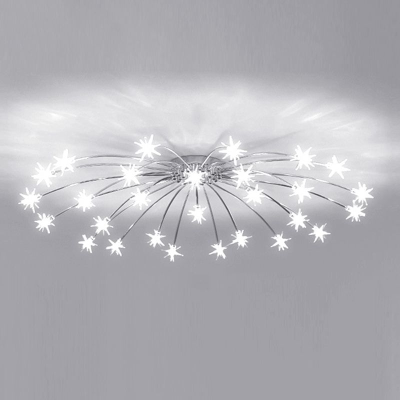 Art Deco Sterrenhemel Metaal/Glas Opbouw Plafondlamp Zwart/Goud/Chroom