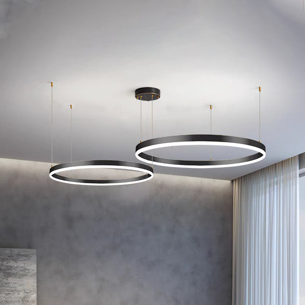 Moderne hanglamp Tir-Circle zwart/goud/koffie metaal